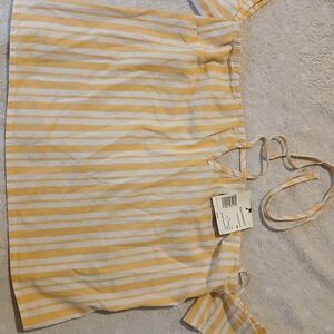 GBG Los Angeles Yellow and White Striped Blouse